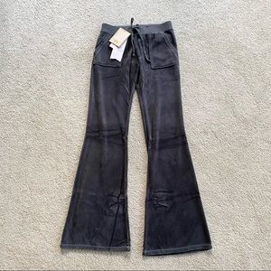 NWT Juicy Couture Top Hat Velour Pants with Pockets P/XS